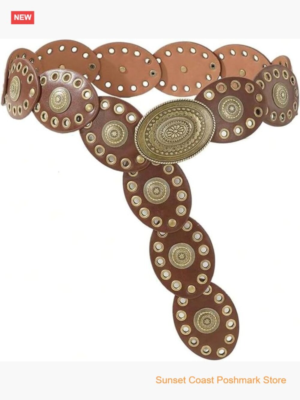 Wide Western Cowboy Disc Belt Concho Country Waist for Dress